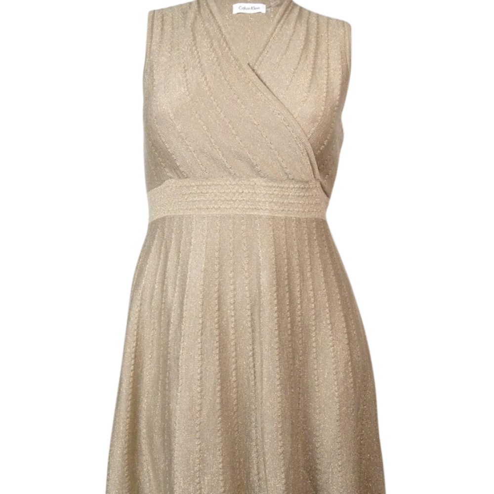 Calvin Klein Glitter Gold Sweater NEW Dress Large